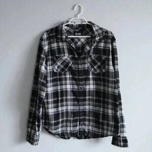 Warehouse One Men's XL Buttoned Plaid‎ Casual Stretch Collared Long Sleeve